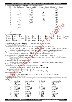 Chuyên đề tự học Tiếng Anh (Theo tham chiếu Châu Âu 6 bậc) - Sounds - Đỗ Bình